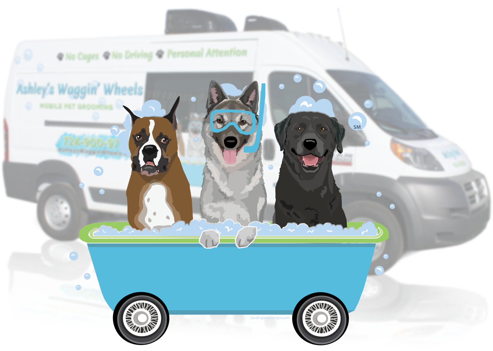 Ashley's Waggin' Wheels Mobile Pet Grooming | Let the Groomer Come to You!